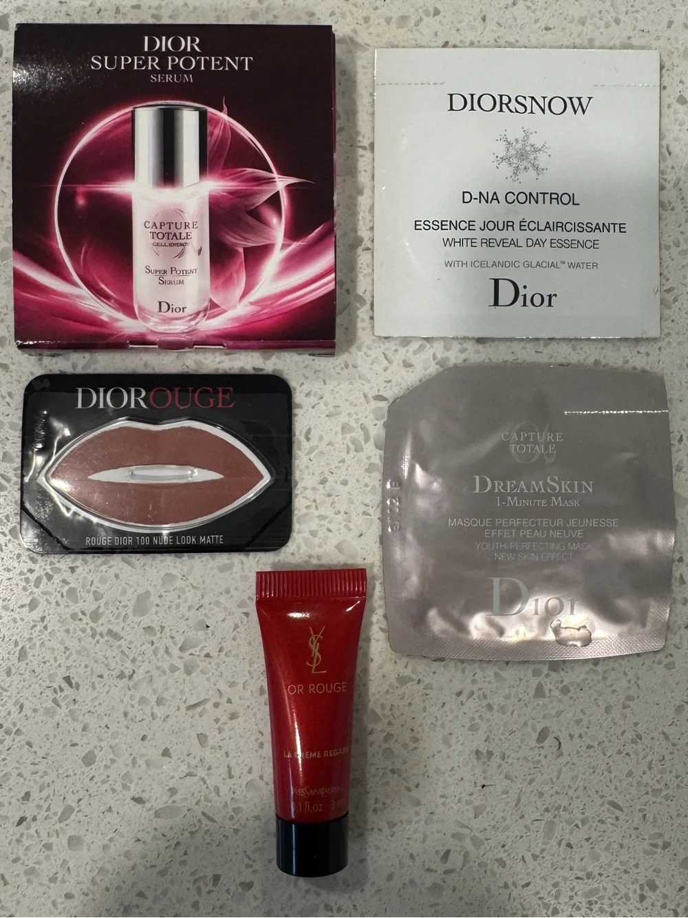 Dior & YSL Assorted Women Makeup Sampler - Red, Pink, Nude